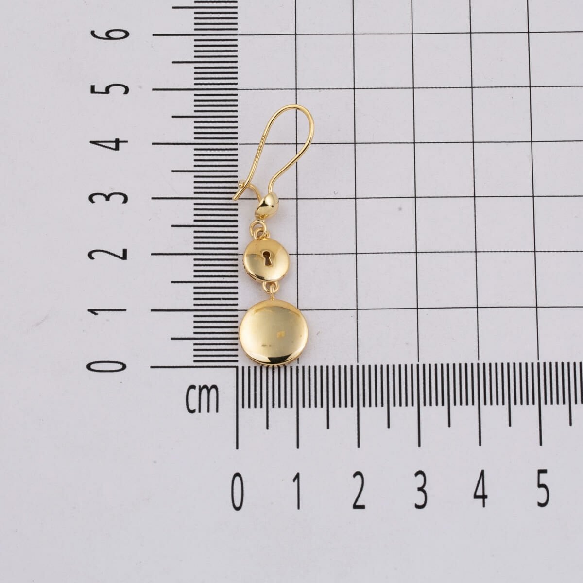 14K Yellow Gold Lock Dangle Earrings