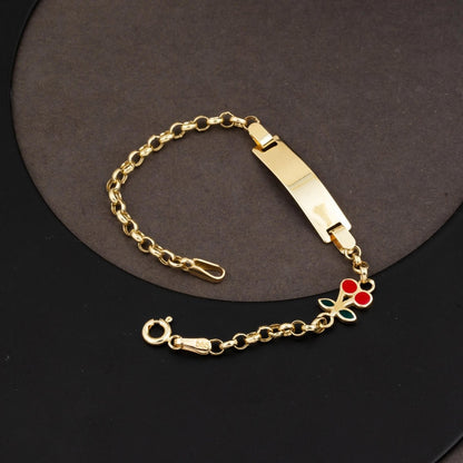 14K Gold Cherry Children's ID Bracelet