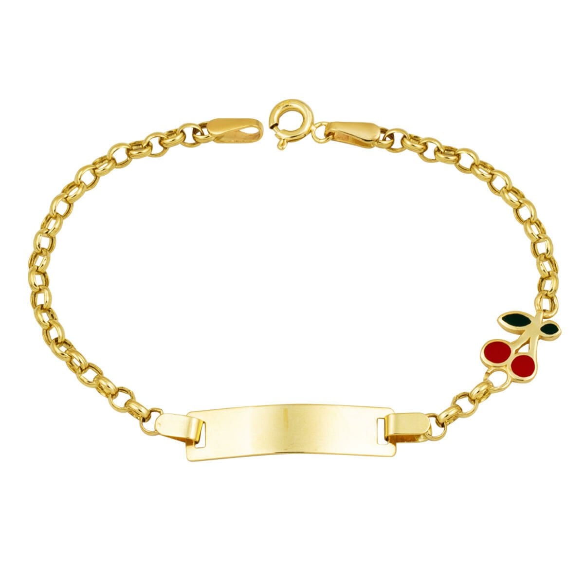 14K Gold Cherry Children's ID Bracelet