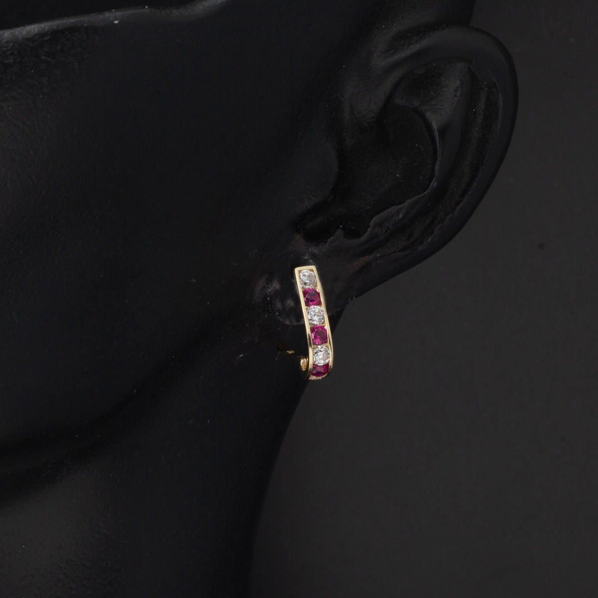 14K Yellow Gold Rose Cubic Zirconia Children's Earrings (1.11 g)