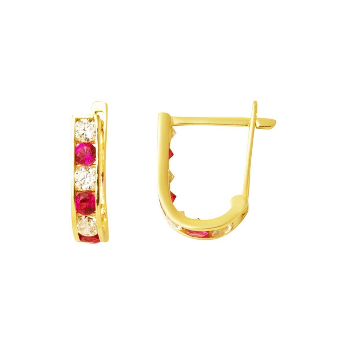 14K Yellow Gold Rose Cubic Zirconia Children's Earrings (1.11 g)