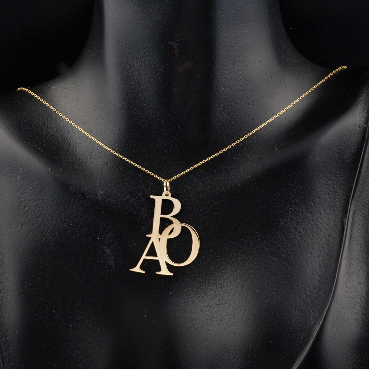 14K Yellow Gold Personalized Initial Necklace