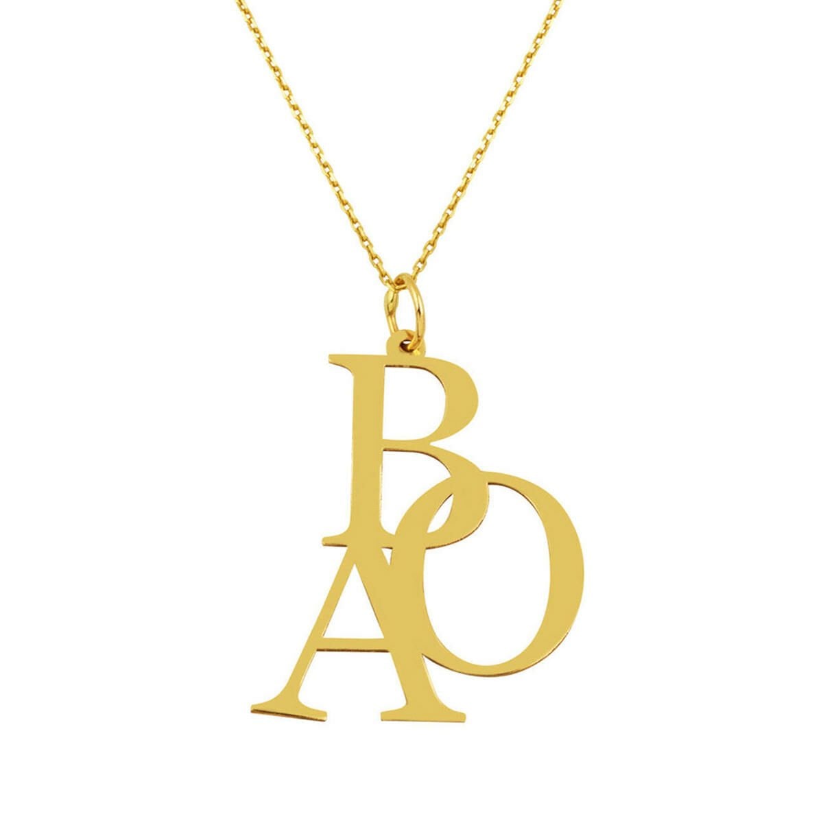 14K Yellow Gold Personalized Initial Necklace