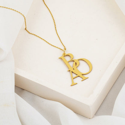 14K Yellow Gold Personalized Initial Necklace