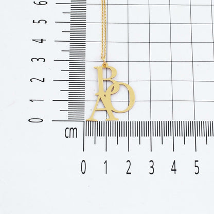 14K Yellow Gold Personalized Initial Necklace