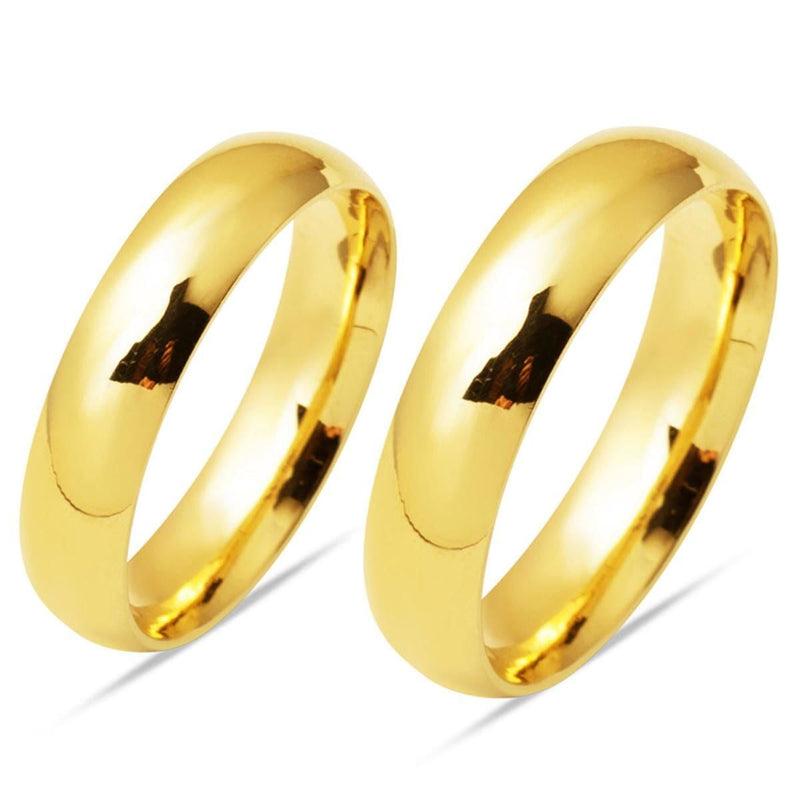 14K Yellow Gold Classic 5 mm Wedding Band Set