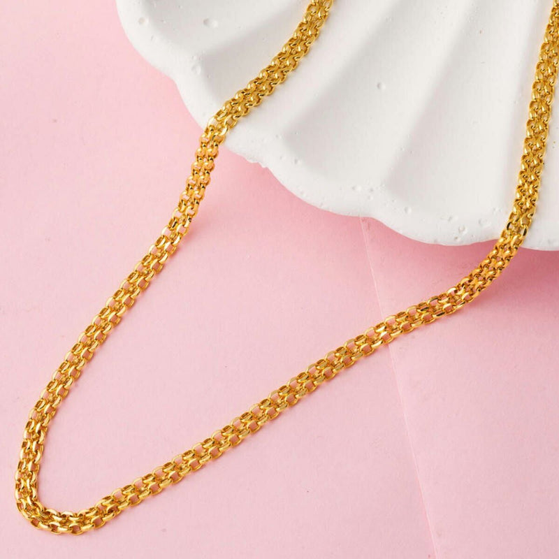 14K Yellow Gold Classic Braided Chain 45 cm