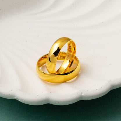 22K Yellow Gold Classic 5 mm Wide Wedding Band Set