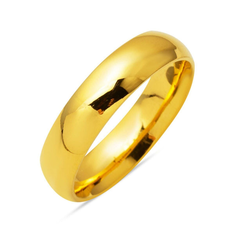 22K Yellow Gold Classic 5 mm Wide Wedding Band Ring