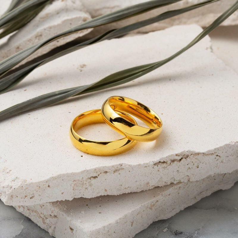 22K Yellow Gold Classic 5 mm Wide Wedding Band Ring