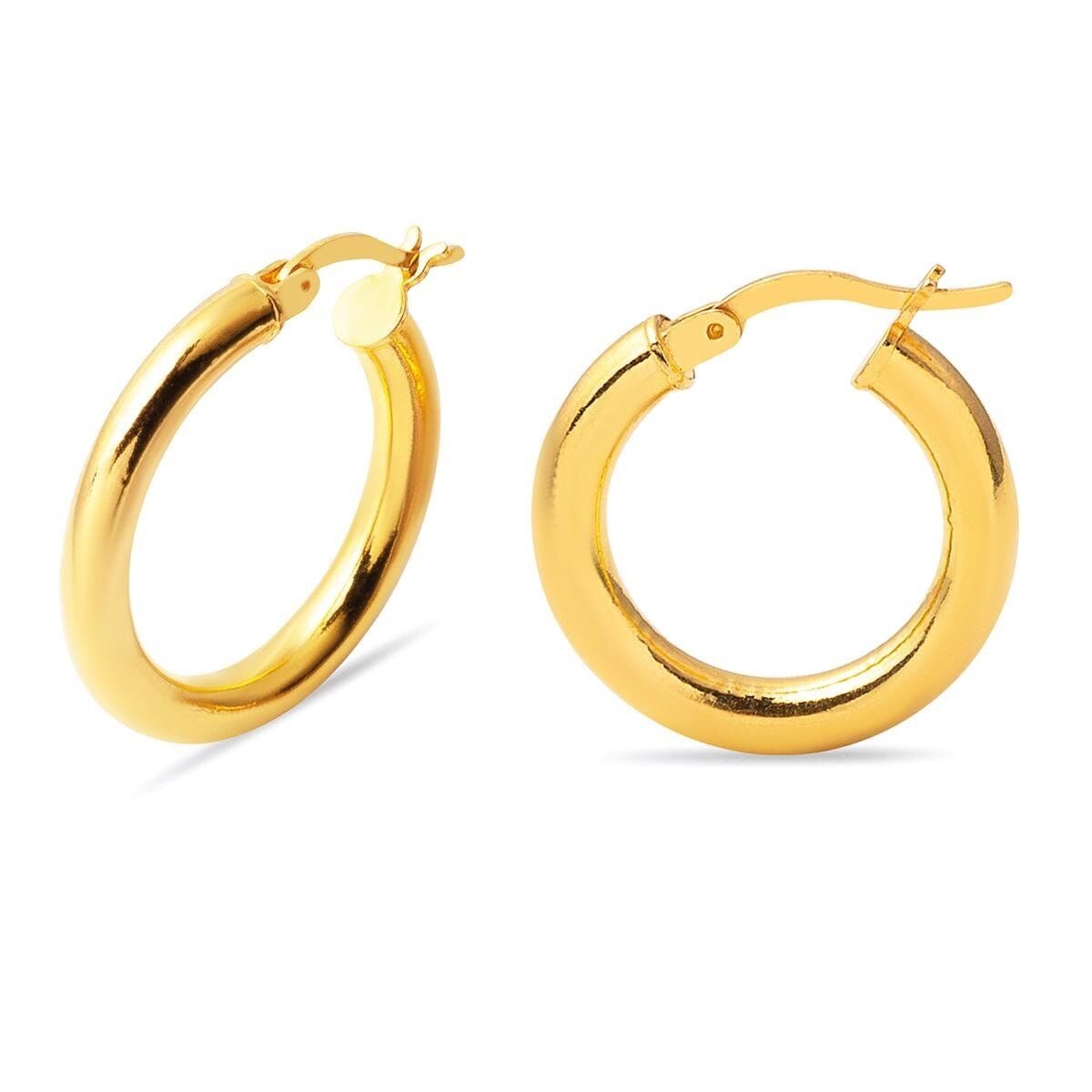 22K Yellow Gold Classic 2.5 cm Diameter Hoop Earrings