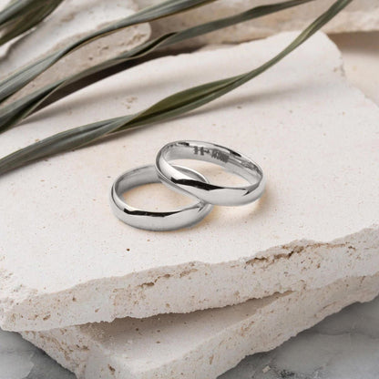 14K White Gold Classic Women's Wedding Band 4 mm