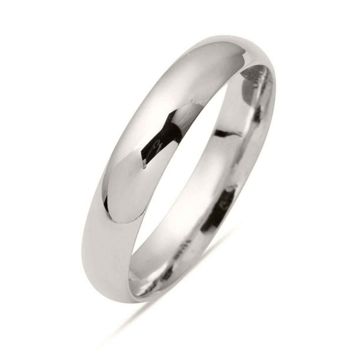 14K White Gold Classic Women's Wedding Band 4 mm