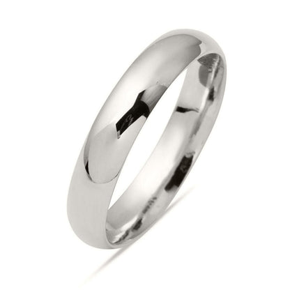 14K White Gold Classic Women's Wedding Band 4 mm