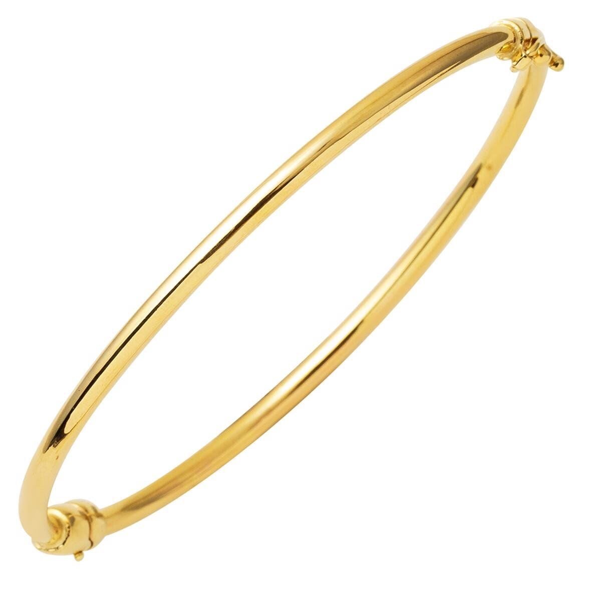 14K Green Gold Classic Tube Hinged Cuff Bangle