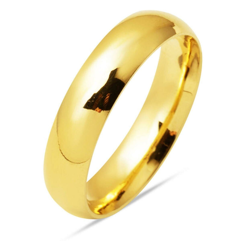 14K Yellow Gold Classic Men's Wedding Band 5 mm