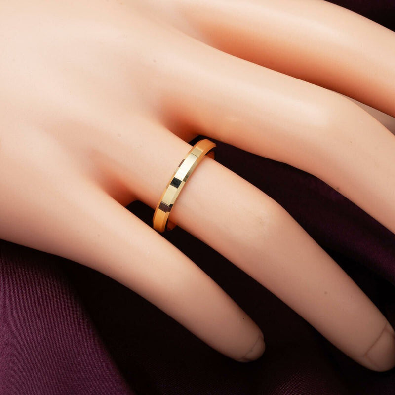 14K Yellow Gold Classic Square-Cut 3 mm Wide Double Wedding Band