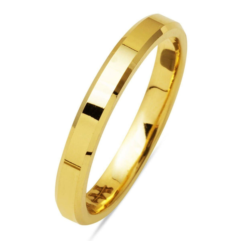 14K Yellow Gold Classic Square-Cut 3 mm Men's Wedding Band