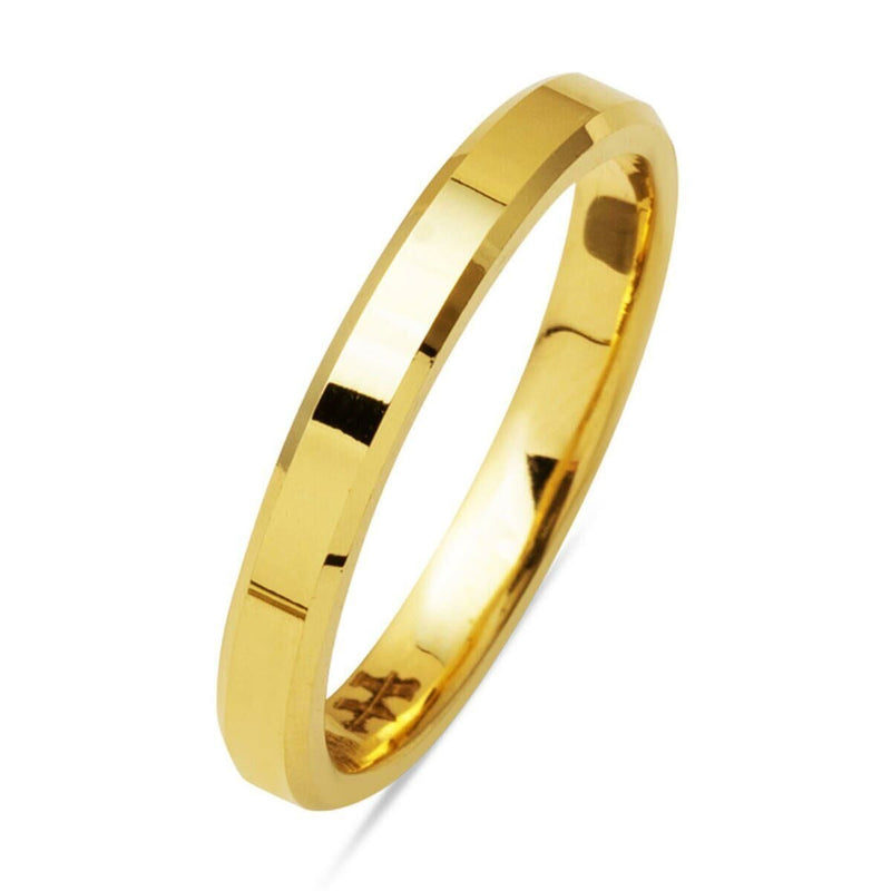 14K Yellow Gold Classic Square-Cut 3 mm Women's Wedding Band