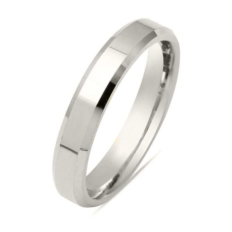 14K White Gold Classic Square-Cut Women's Wedding Band 4 mm