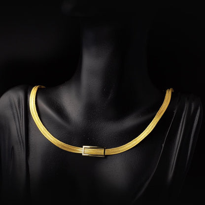 22K Yellow Gold Classic Buckle Trabzon Mesh Jewelry Set