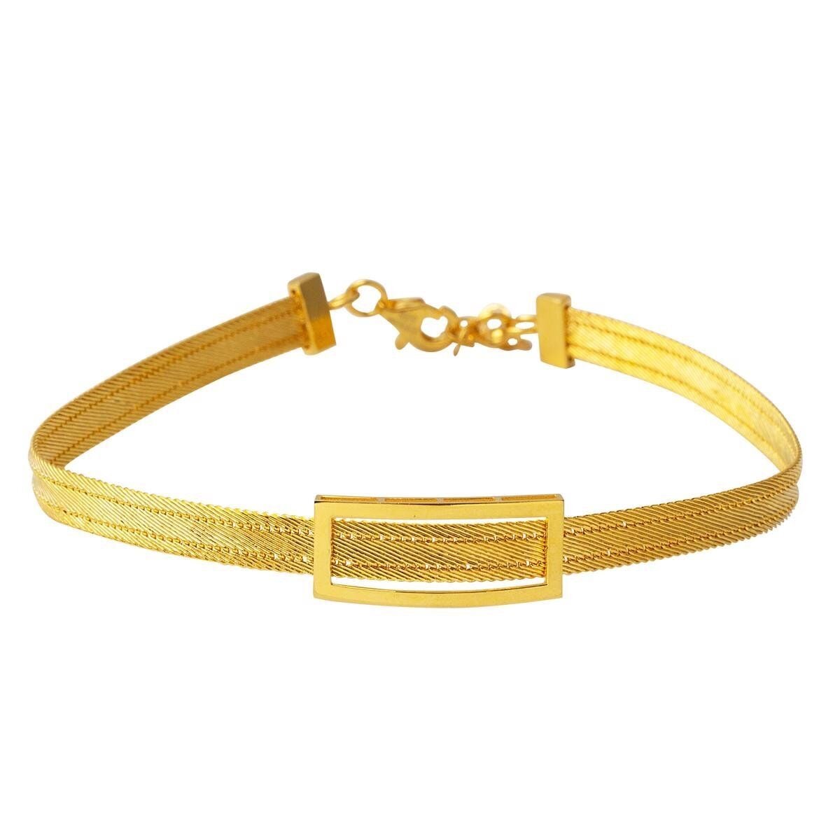 14K Yellow Gold Classic Buckle Trabzon Mesh Bracelet