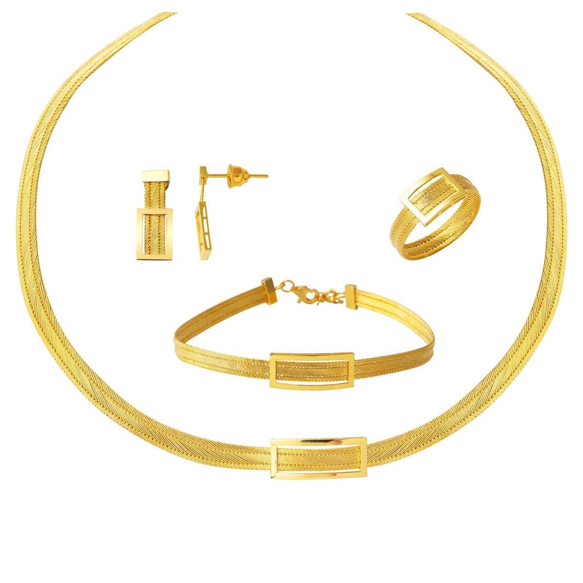 14K Yellow Gold Classic Buckle Trabzon Mesh Set