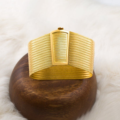 Yellow Gold Plated Sterling Silver 17 Row Trabzon Mesh Bangle