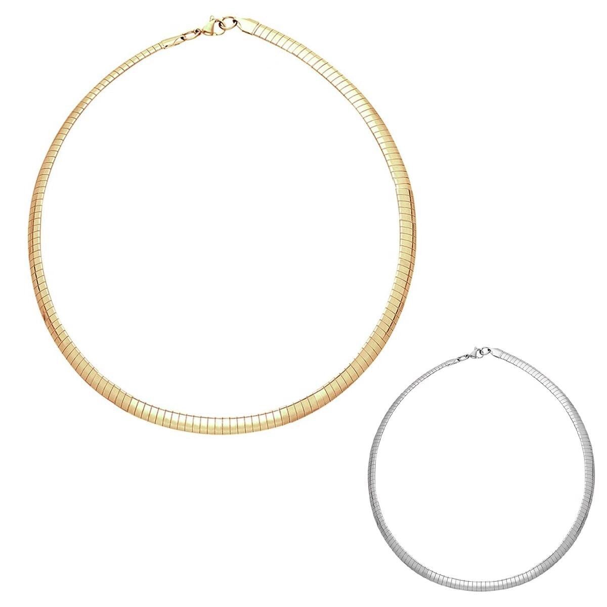 14K White Gold Cleopatra Double Sided Chain