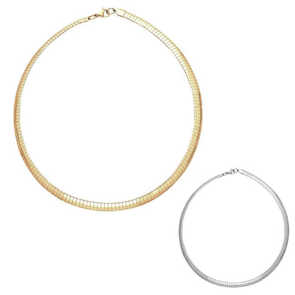 14K White Gold Cleopatra Double Sided Chain
