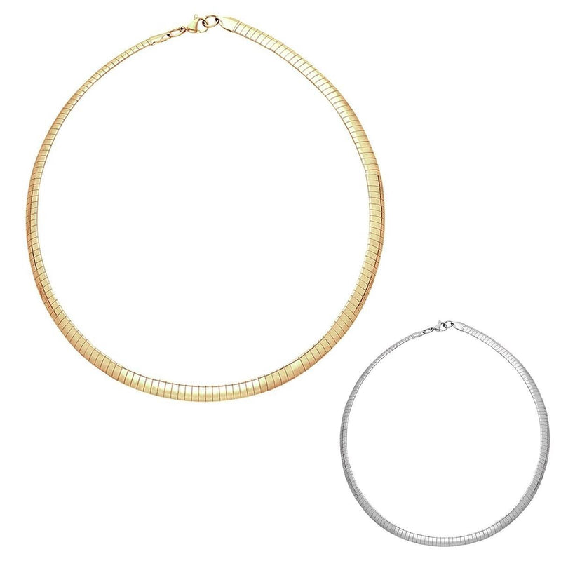 14K White Gold Cleopatra Double Sided Chain