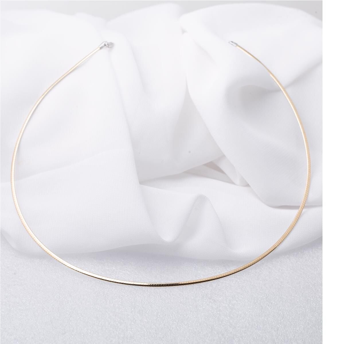 14K White Gold Cleopatra Double Sided Chain