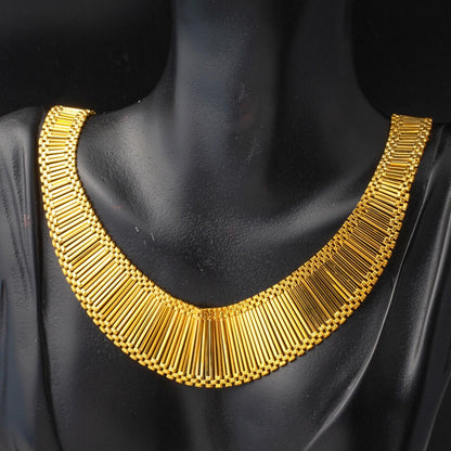 14K Yellow Gold Cleopatra Sparkling Collar Necklace