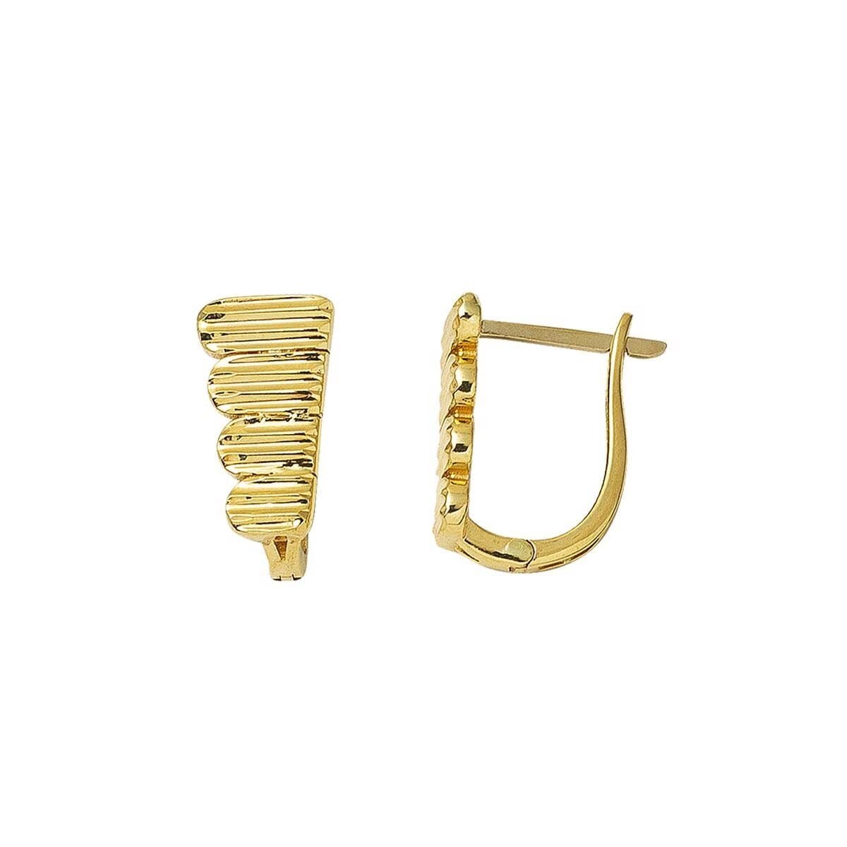 14K Yellow Gold Cleopatra J Earrings