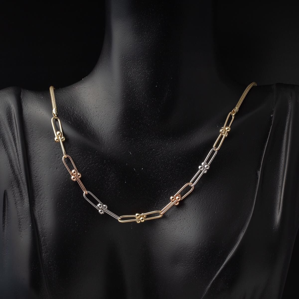 14K Yellow Gold Paperclip Chain Necklace and Bracelet Set (17.3 g)