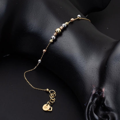 14K Yellow Gold Ball Necklace and Bracelet Jewelry Set