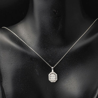 14K White Gold Square-Cut Baguette Cubic Zirconia Set