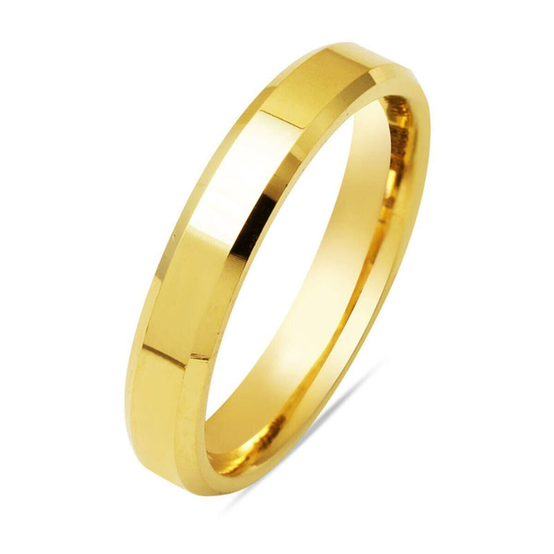 14K Yellow Gold Square-Cut 4 mm Wide Women's Wedding Band Ring