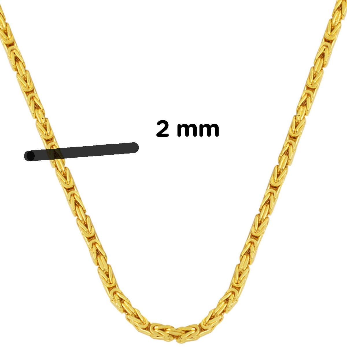 14K Gold King Byzantine Chain 60 cm