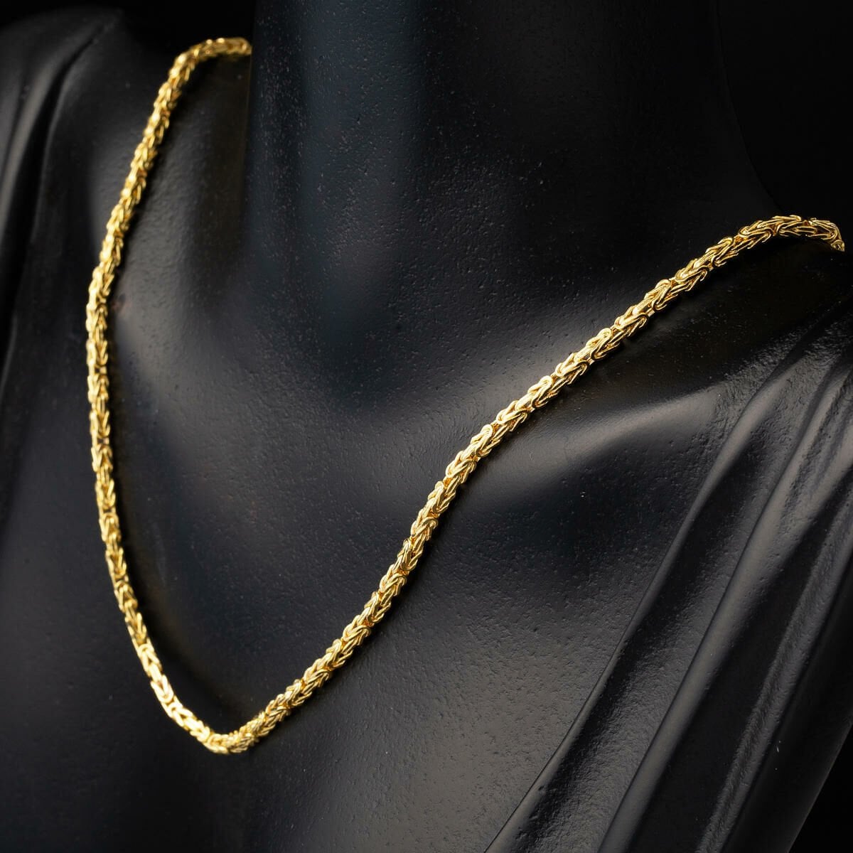 14K Gold King Byzantine Chain 60 cm