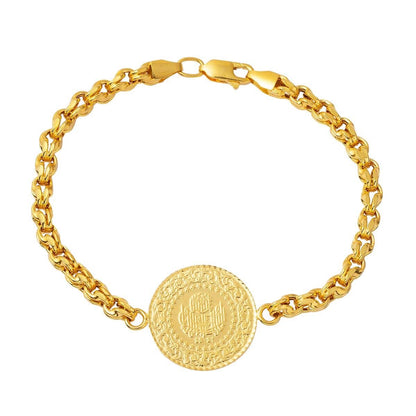 14K Yellow Gold King Byzantine Half Bracelet