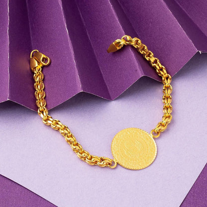 14K Yellow Gold King Byzantine Half Bracelet