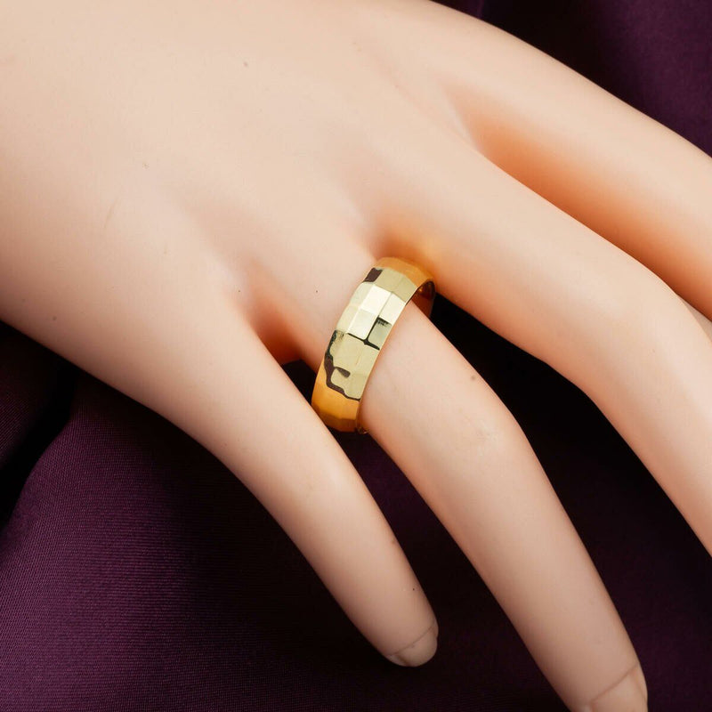 14K Yellow Gold Crystal Wedding Band Set