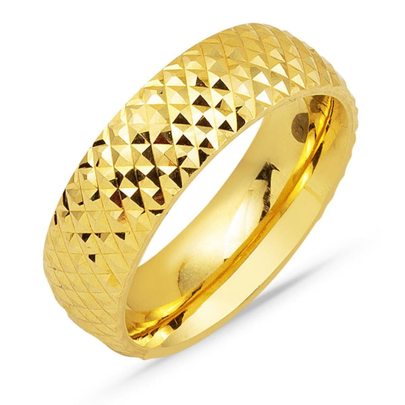 14K Yellow Gold Crystal Women's Wedding Band