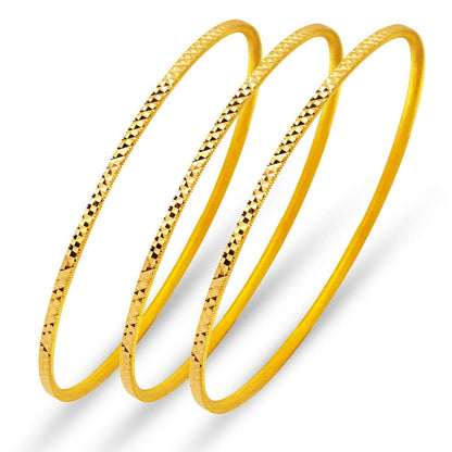 22K Yellow Gold Crystal Cut Ajda Bangle (30 g)