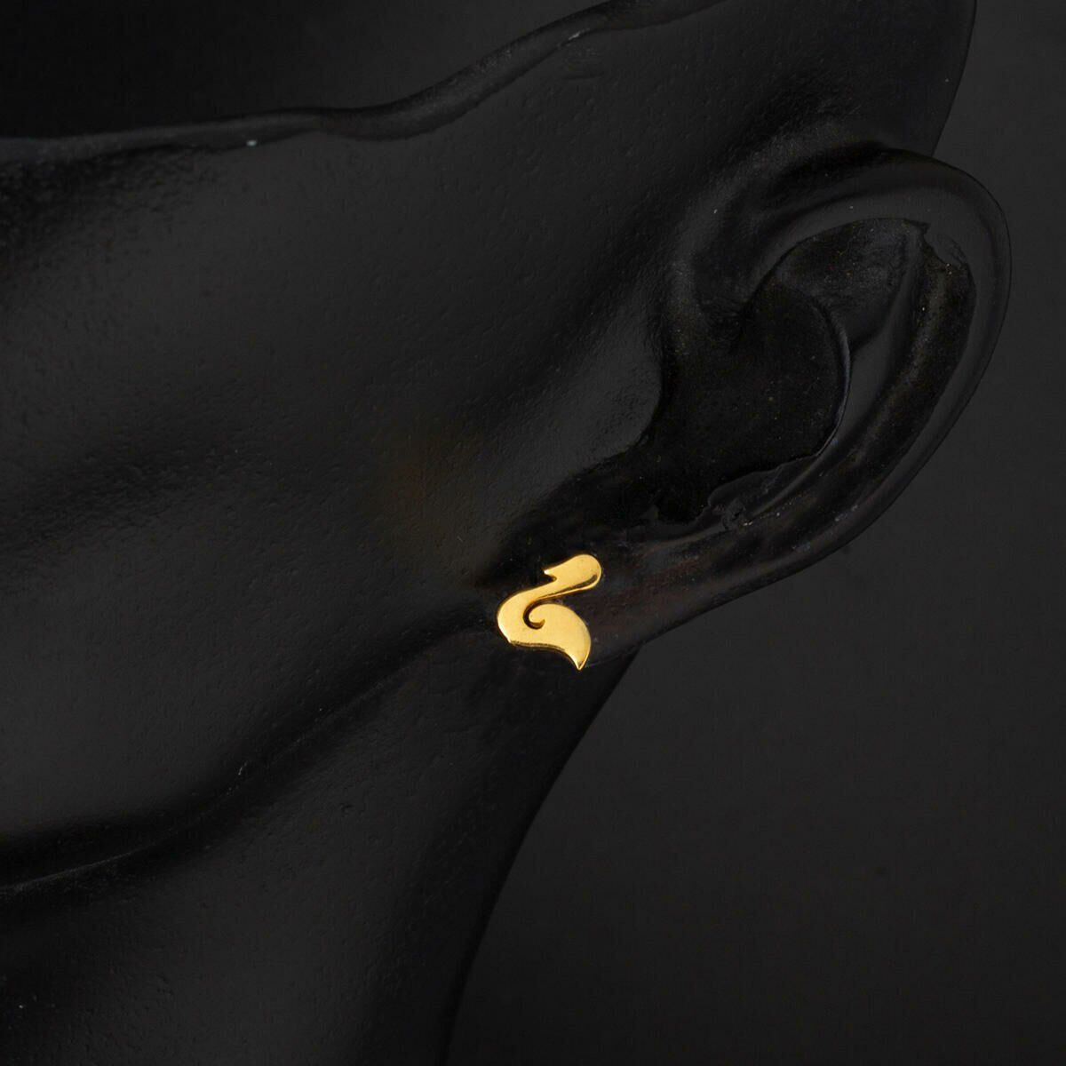 22K Yellow Gold Swan Clip-On Earrings