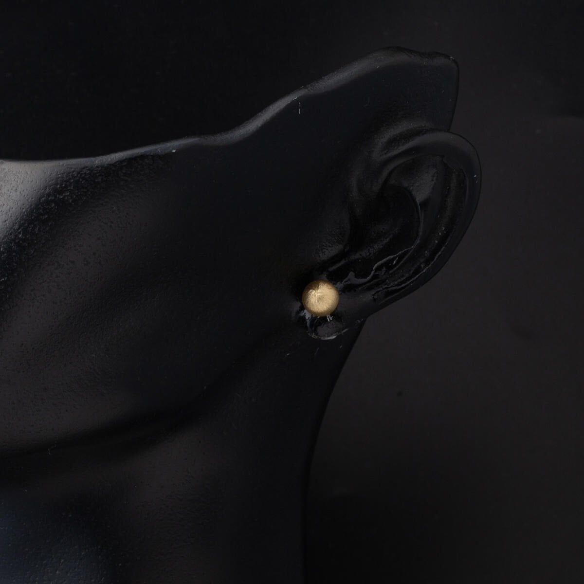 14K Yellow Gold Sandblasted Ball Screw Back Earrings
