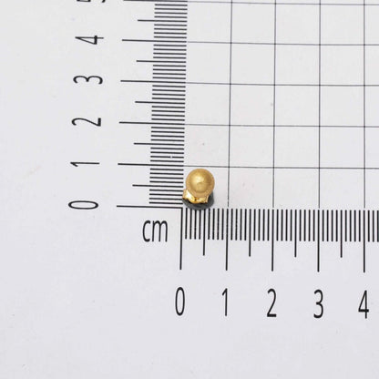 14K Yellow Gold Sandblasted Ball Screw Back Earrings
