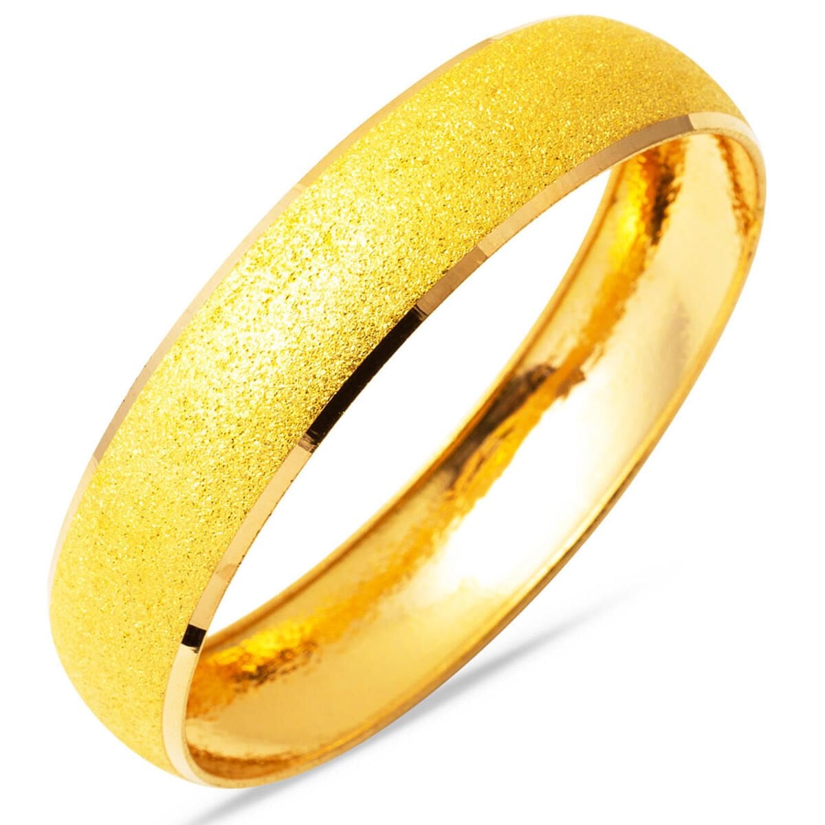 22K Yellow Gold Sandblasted Investment Bangle