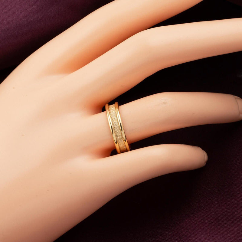 14K Yellow Gold Sandblasted Wedding Band Set (5.5 g)